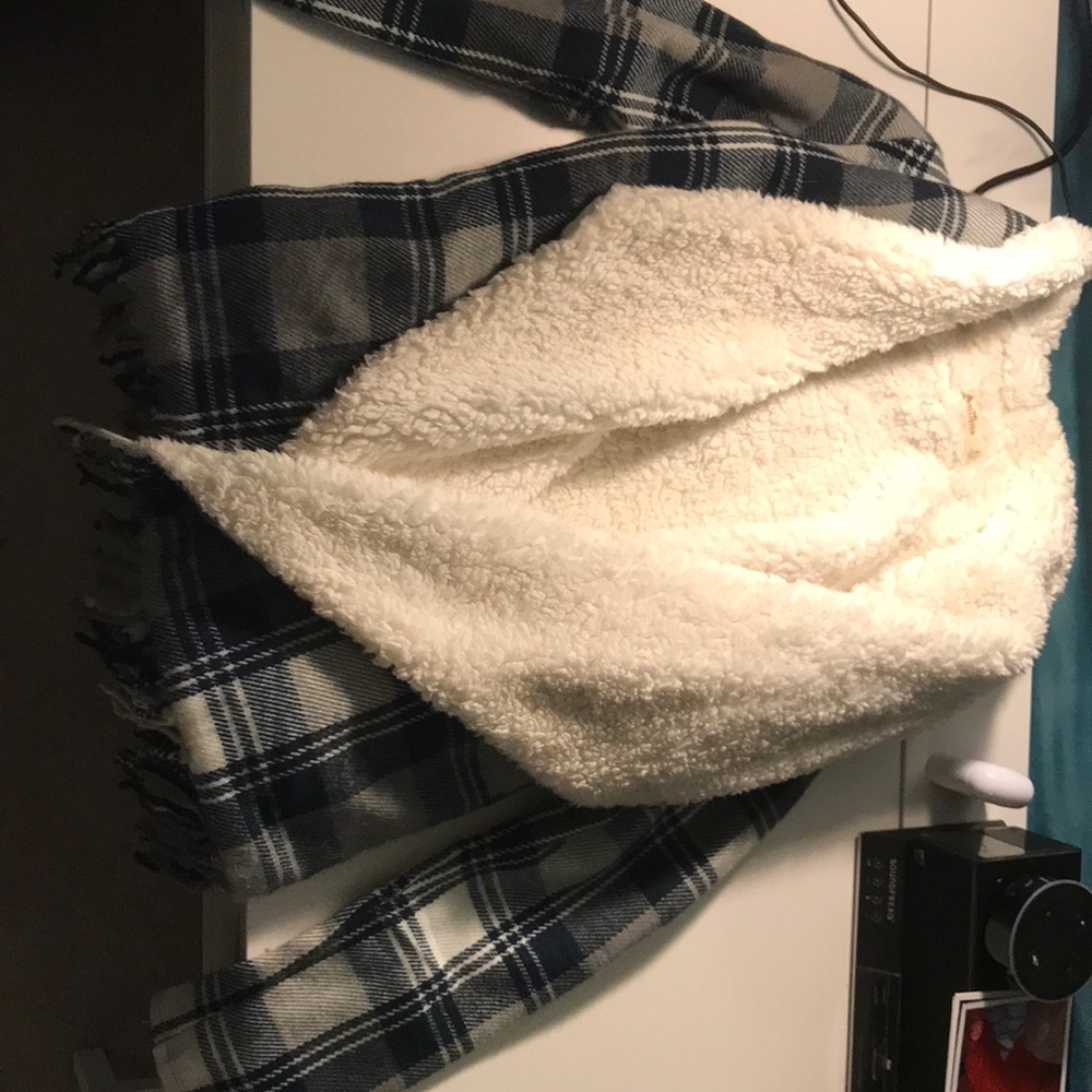 Fluffy plaid sweater